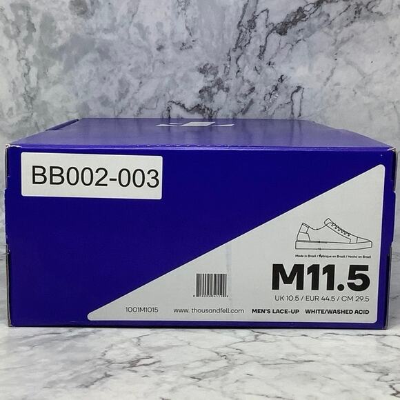 Thousand Fell Men's Size 11.5 White/Washed Acid Lace Up Low Top Sneakers B2-3 - Picture 8 of 9